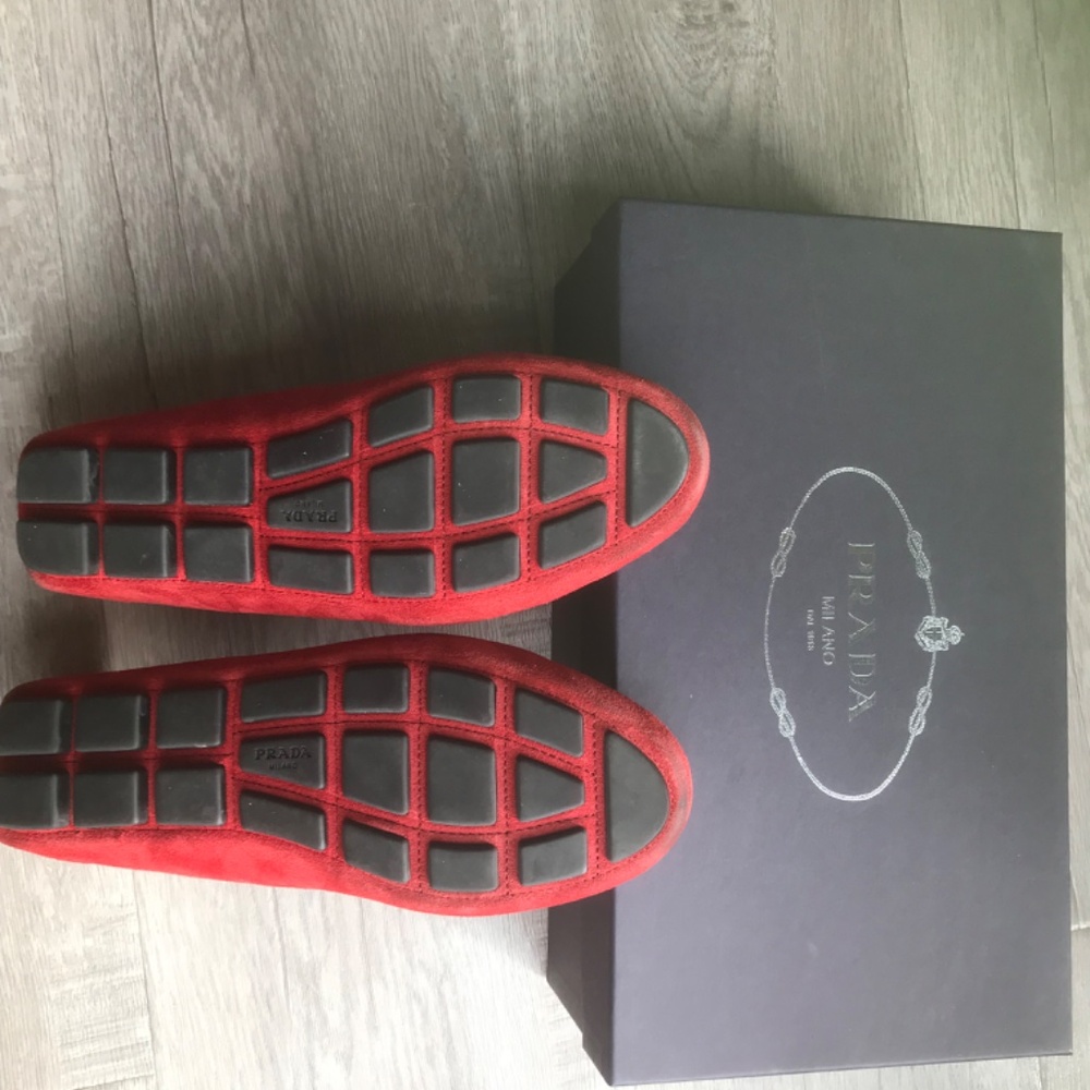 Brick Red Prada Driving Shoe - Loafers - Picture 11 of 12
